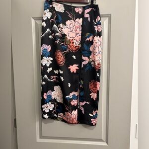 Zara Black Floral Pencil Skirt
